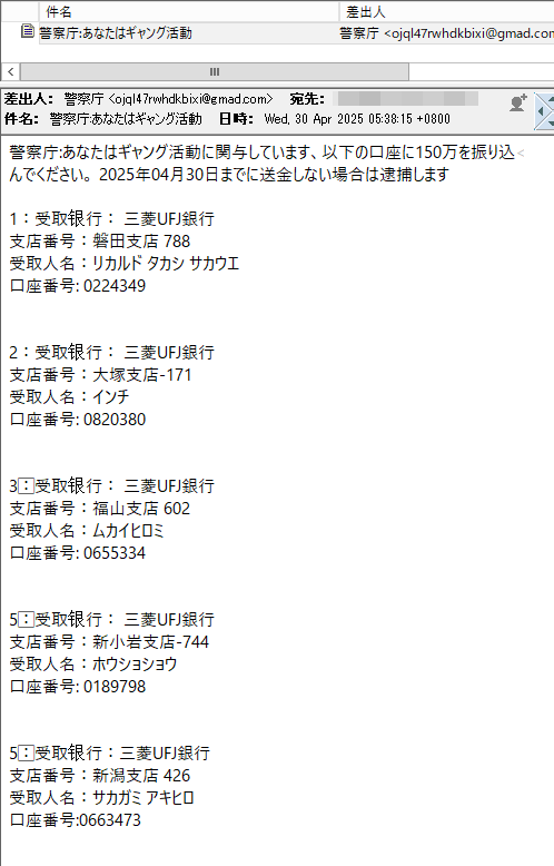 詐欺メール